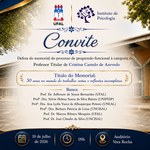 Convite para defesa de Memorial Acadêmico - Profa Cristina Camelo