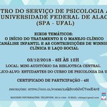 I Encontro do Serviço de Psicologia Aplicada da Universidade Federal de Alagoas