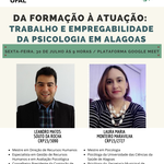 Trabalho e empregabilidade dos(as) psicólogos(as) em Alagoas será tema de evento no SPA
